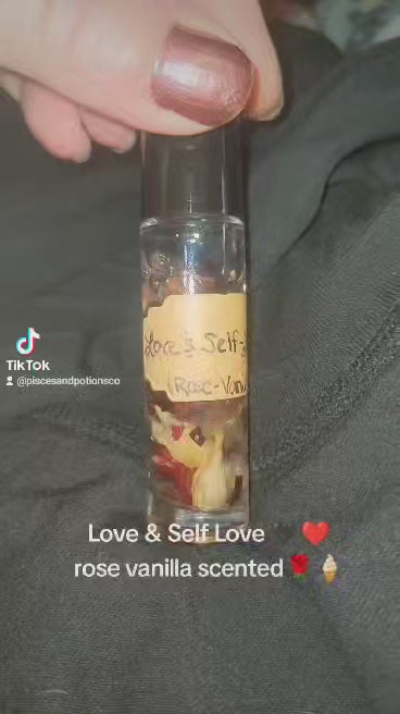 Rose and Vanilla Love & Self Love Crystal Infused Intention Oil